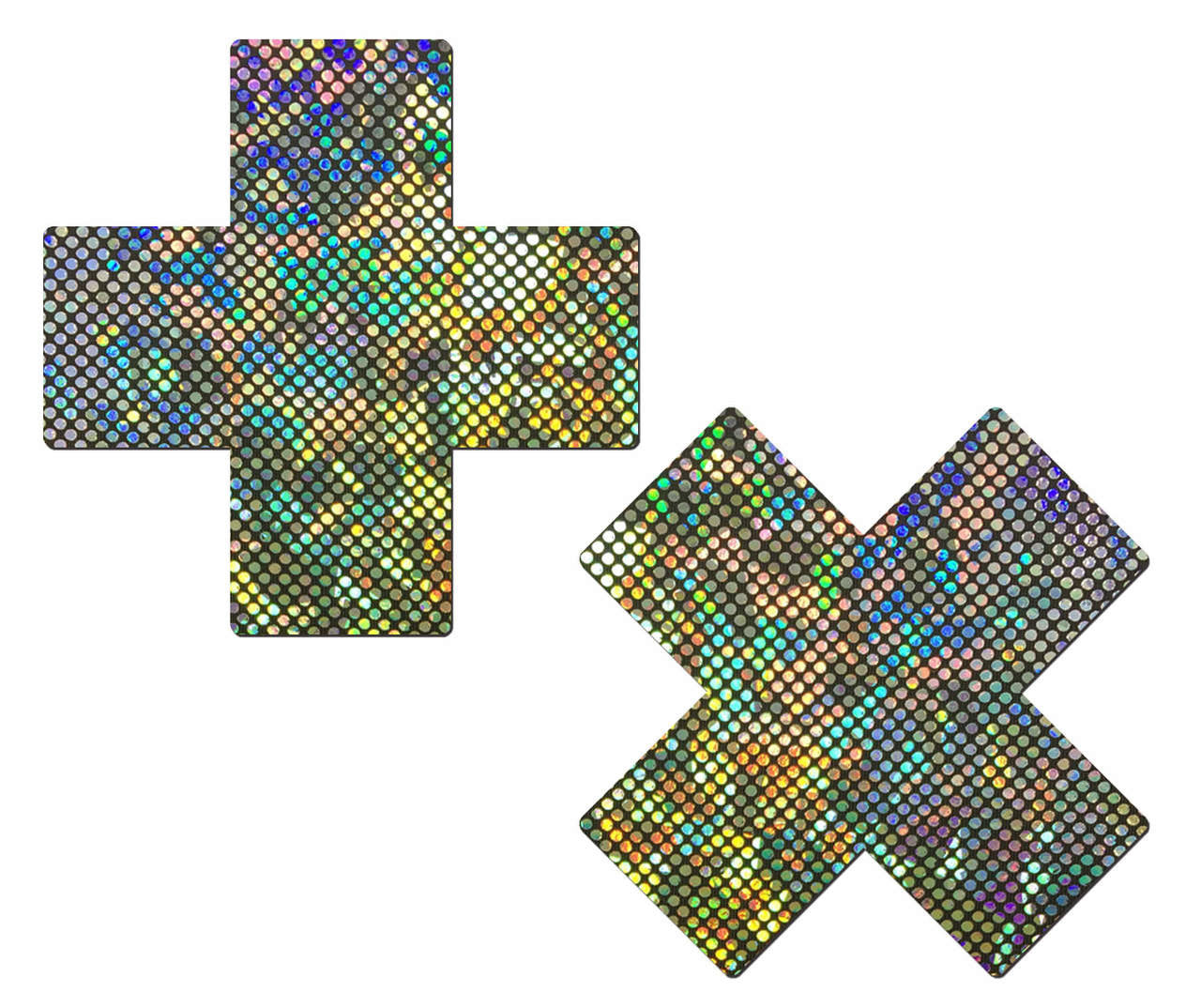 Cache-tétons en forme de croix scintillante - Plus X