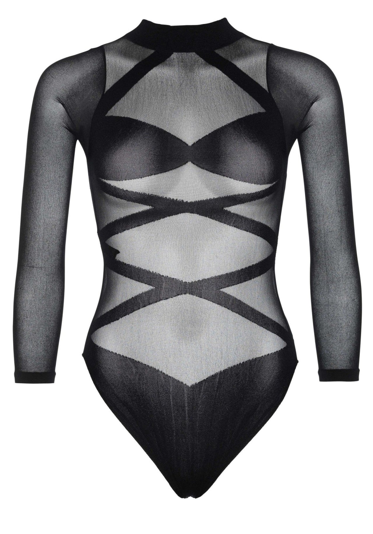 Criss Cross Bodysuit And Thigh Highs