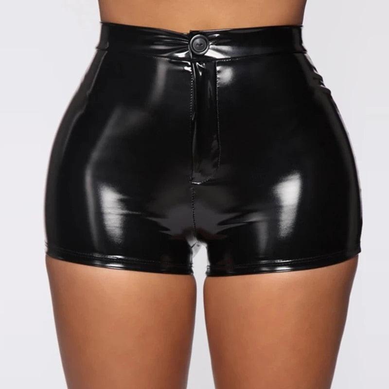 High Waist PVC Short